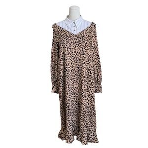 Baum Und Pferdgarten Cotton Leopard Shirt Dress sz 36